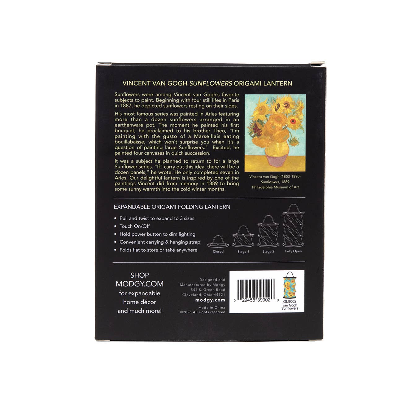 Modgy Vincent Van Gogh Sunflowers Origami Lantern