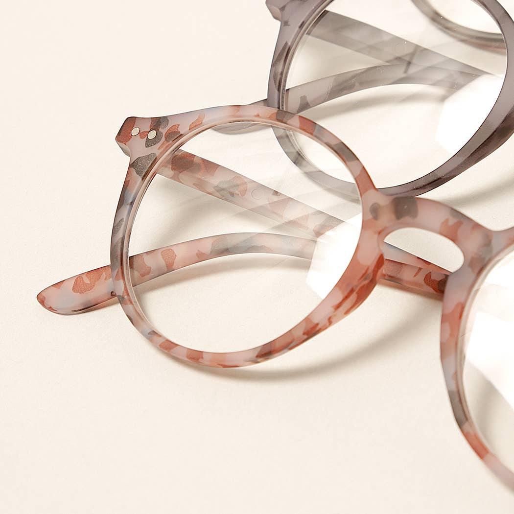 Unisex Camo Pattern Round Reading Glasses