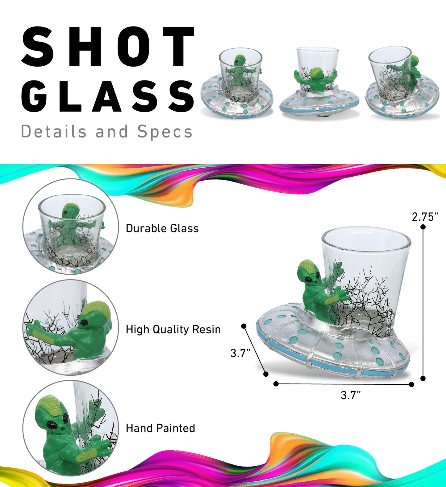 Alien crash shot glass