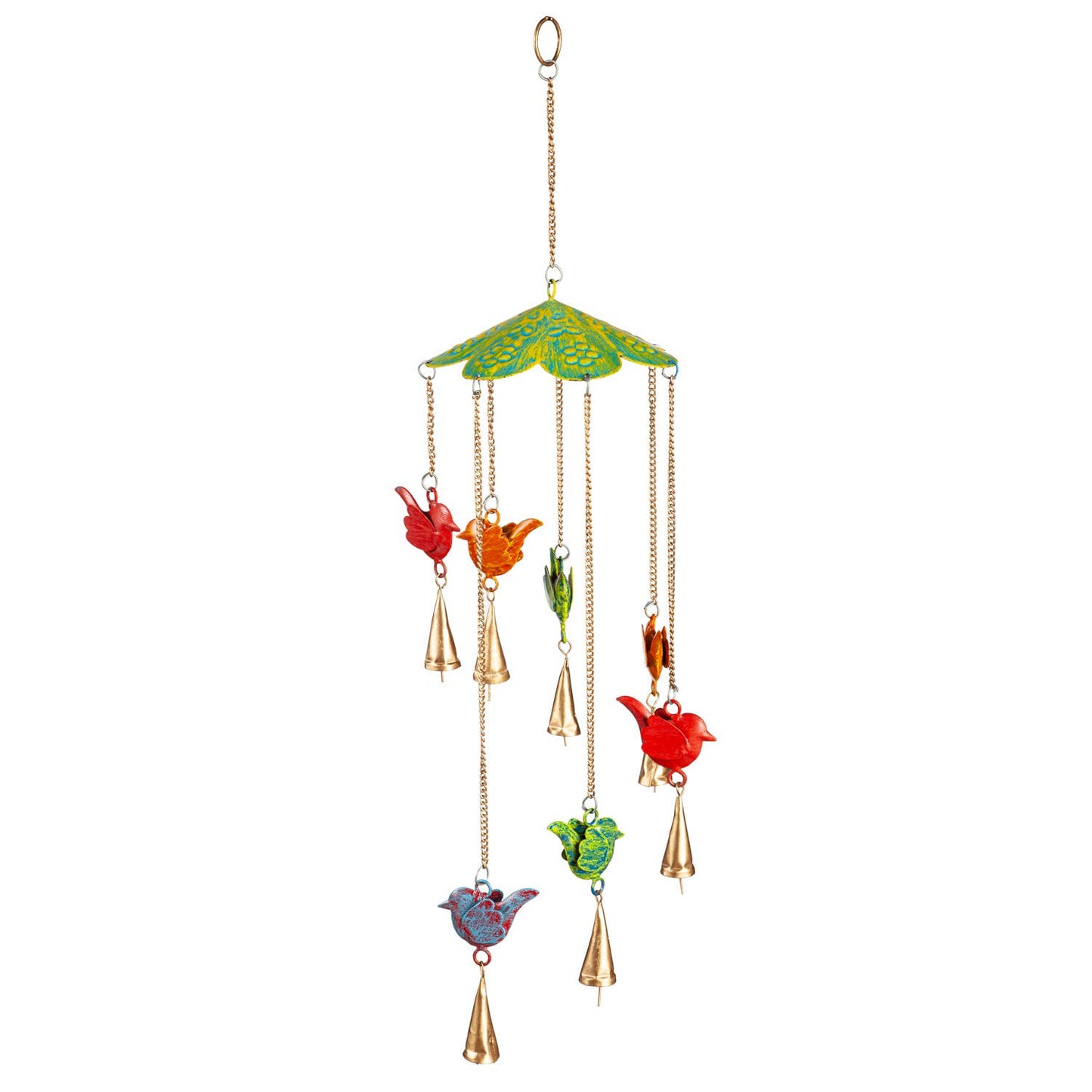 Colorful Metal Birds Hanging Garden Décor