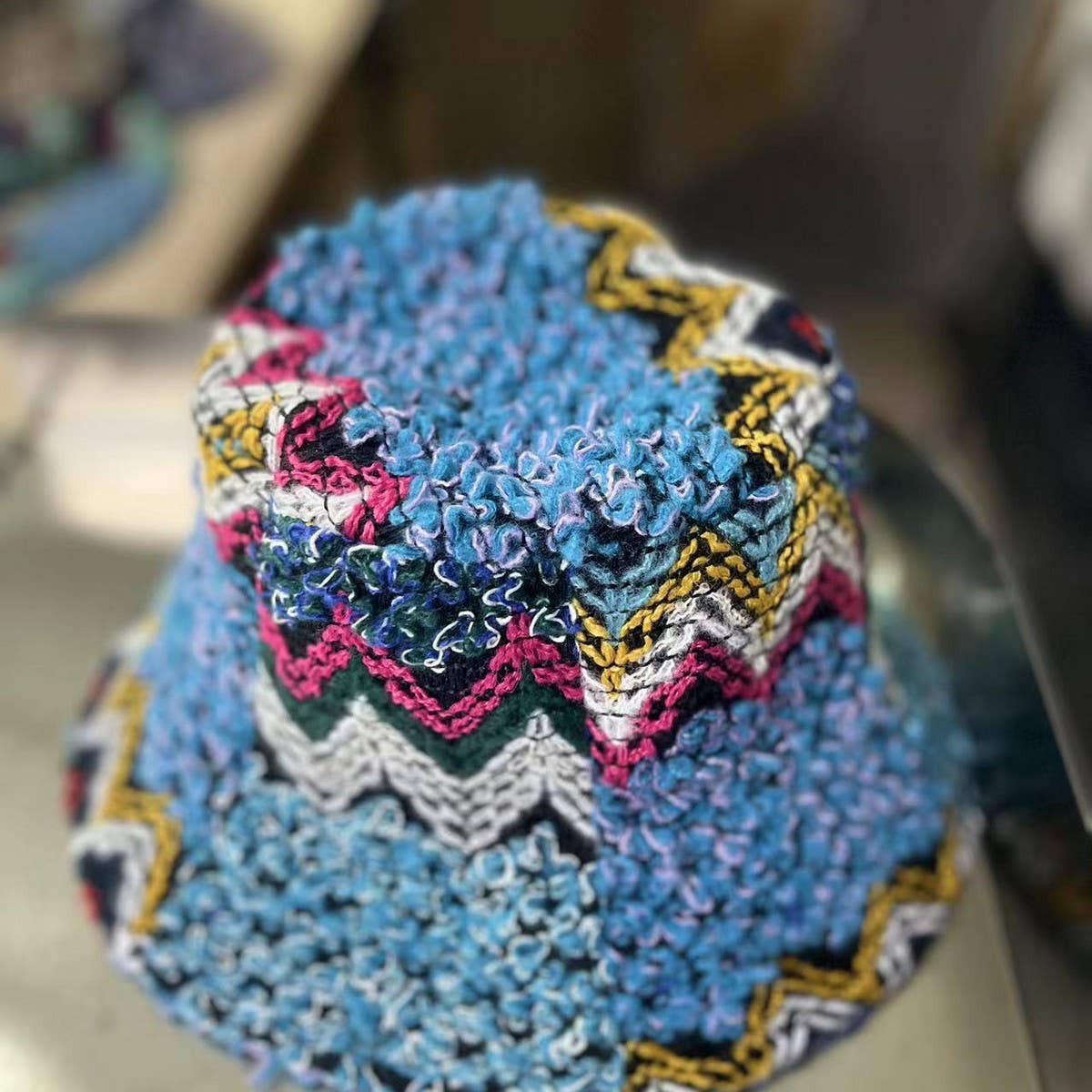Ethnic retro bucket hat