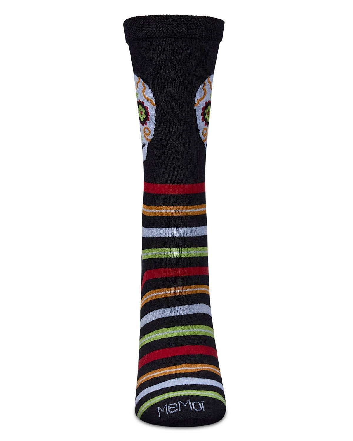 Memoi Striped Skull Bamboo Crew