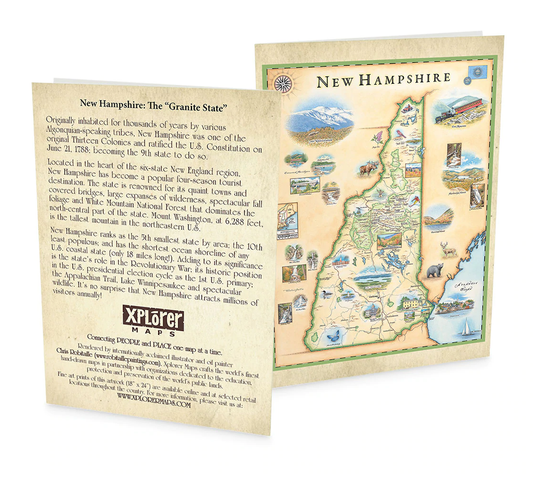 New Hampshire State Map Notecard - Blank