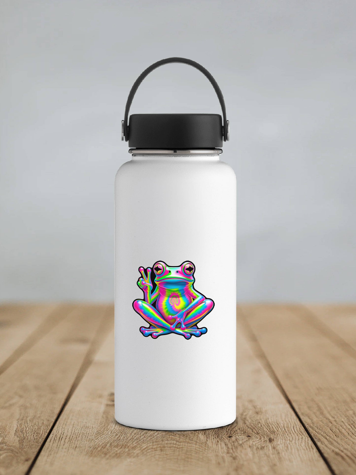 Vibrant Peace Frog Sticker