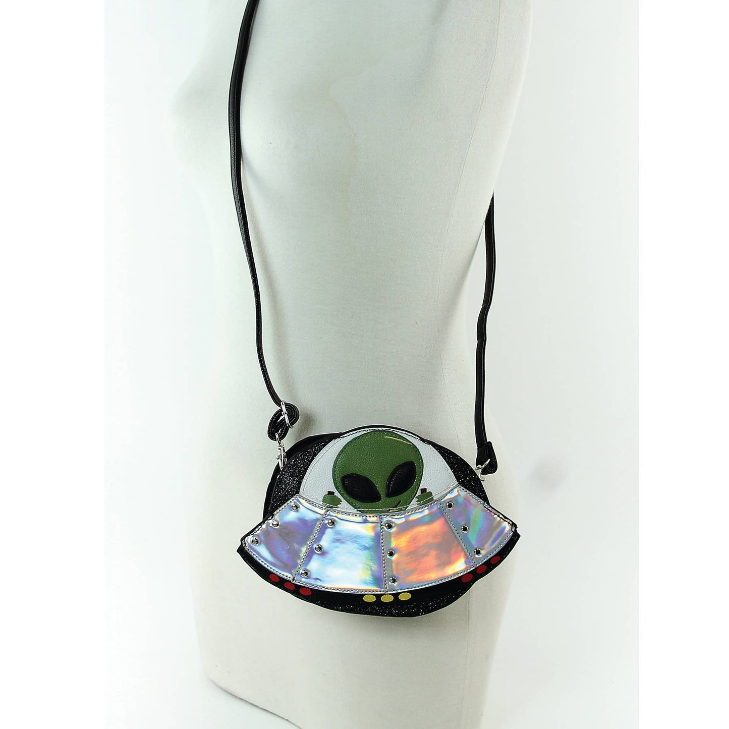 Alien on a Spaceship Crossbody Bag