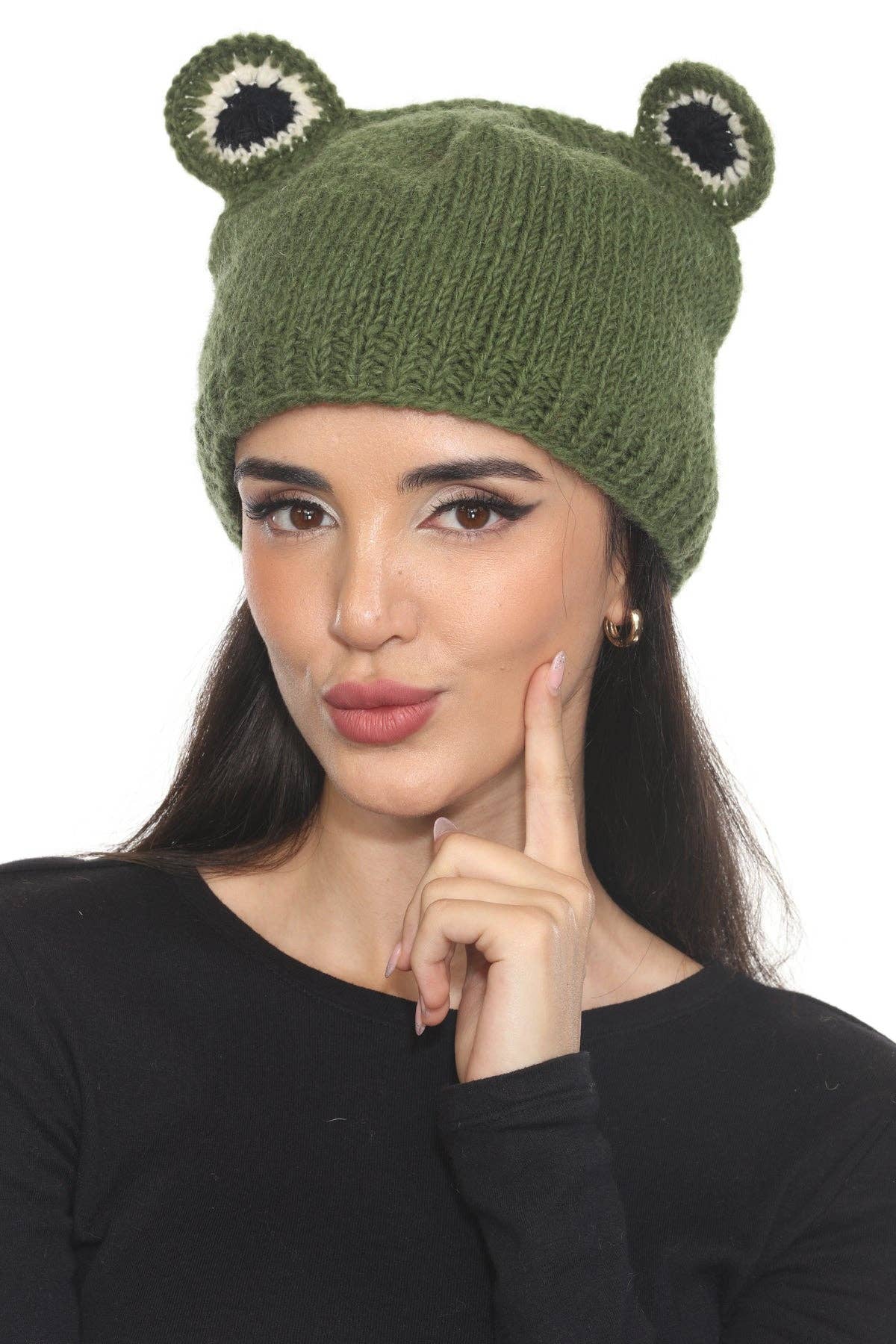 Frog Character Green Beanie