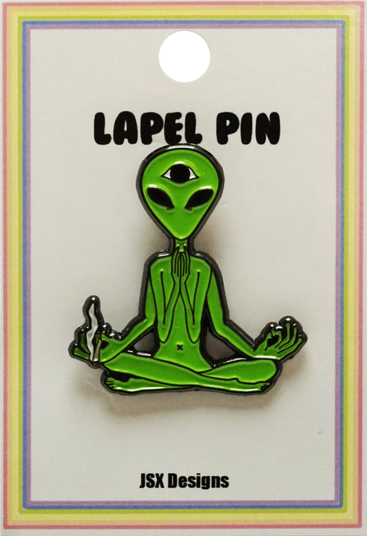 Enamel Pin - Alien - Zen With Third Eye - Sci Fi UFO Fun