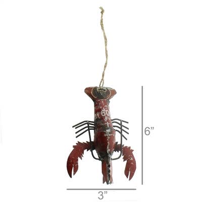 Reclaimed Metal Ornament - Lobster