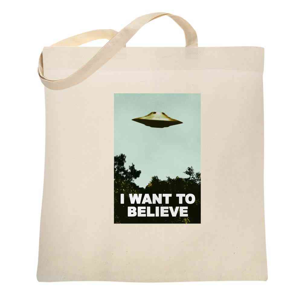 I Want To Believe UFO Aliens TV Retro Tote Bag