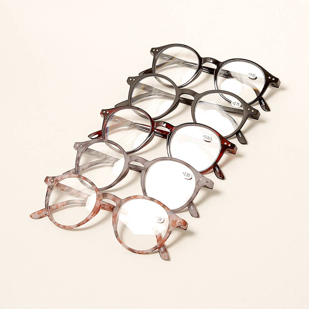Unisex Camo Pattern Round Reading Glasses