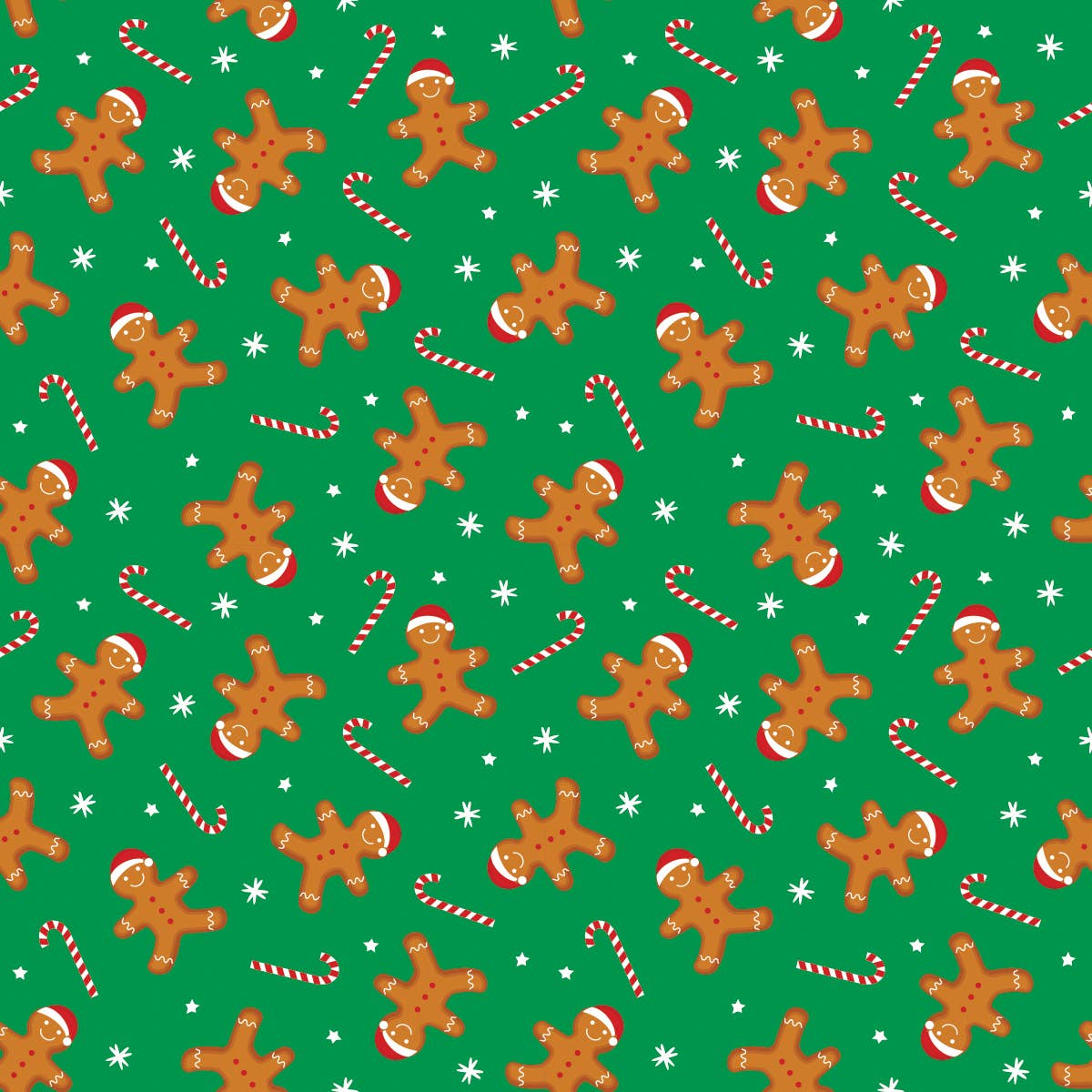 Bandanna - 22" MADE IN USA - Gingerbread Man Candy Cane