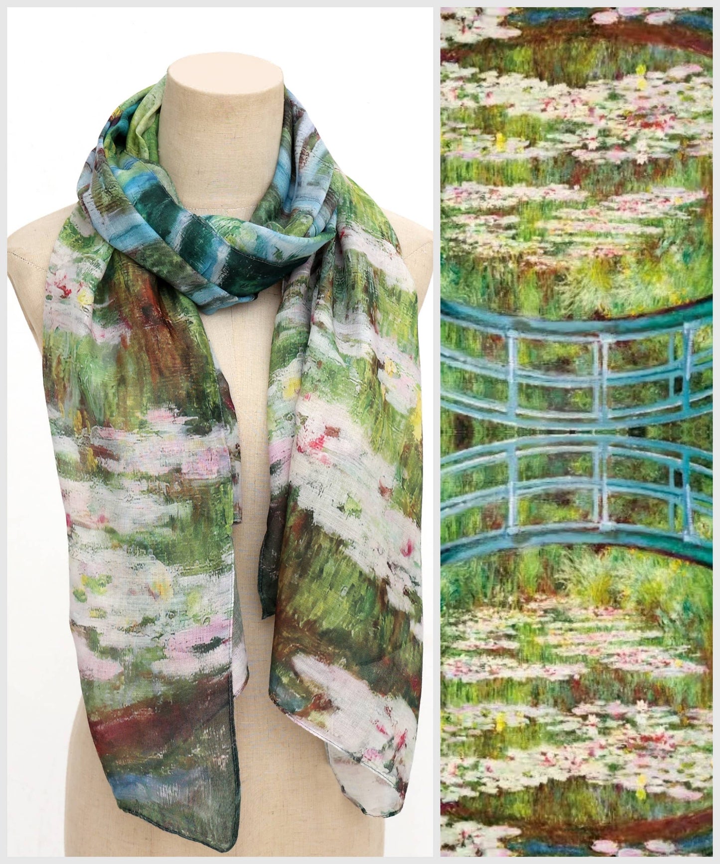 Claude Monet-Bridge over a Pond of Water Lilies Scarf