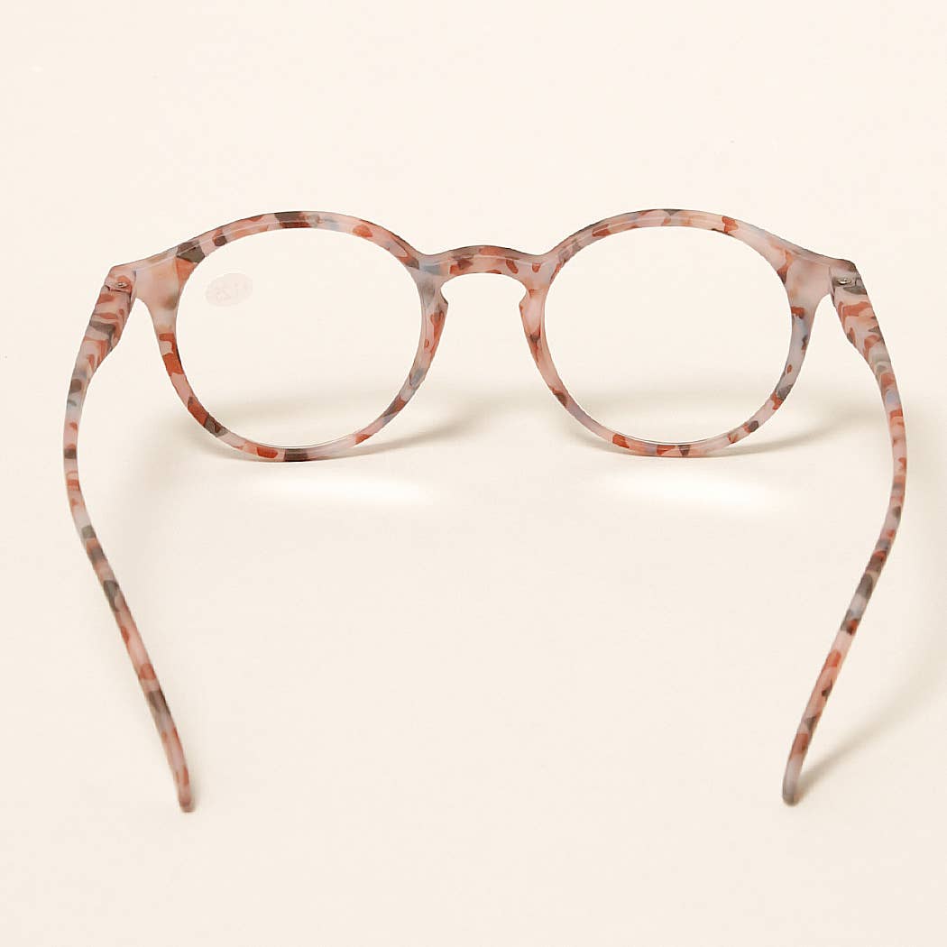 Unisex Camo Pattern Round Reading Glasses