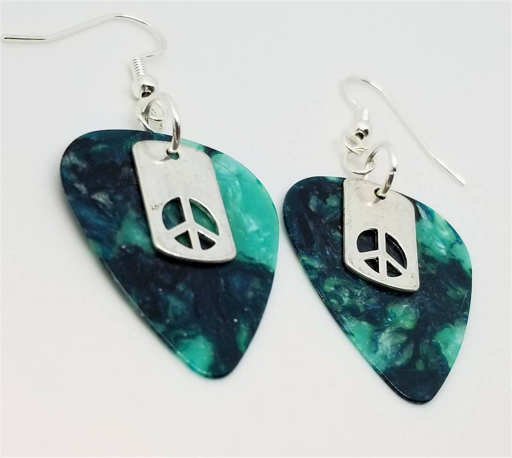 Small Peace Sign Cut Out Charm Earrings