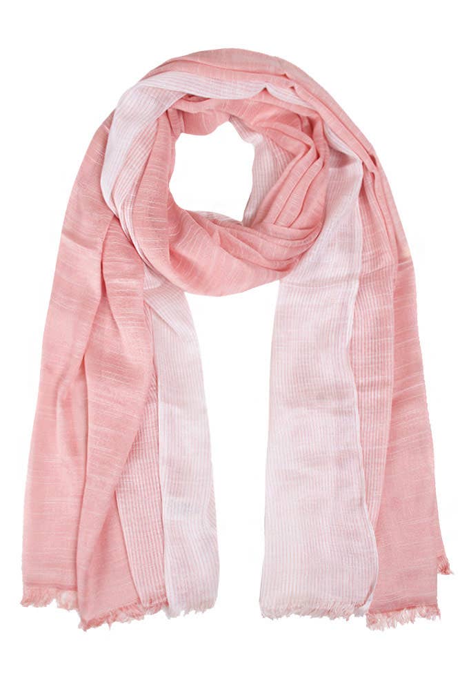 Two Tone Stripe Textured Oblong Scarf