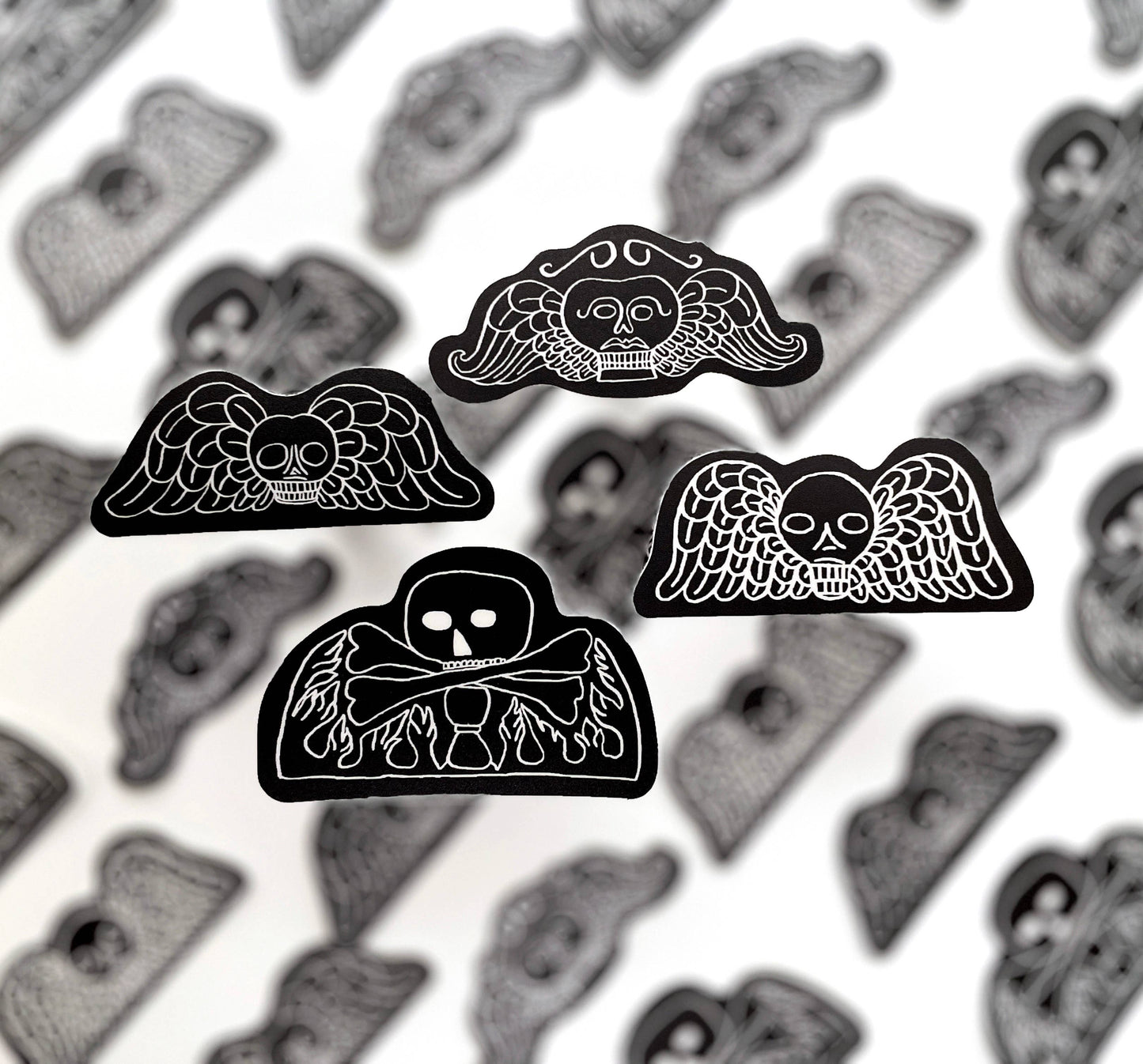 Momento Mori Deaths Head Vinyl Sticker- Set of 4