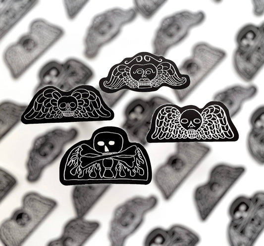 Momento Mori Deaths Head Vinyl Sticker- Set of 4