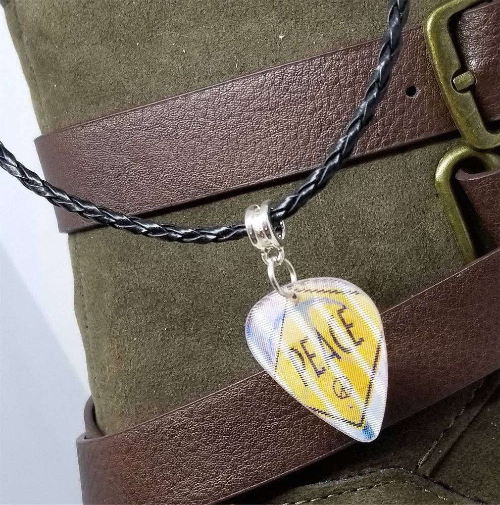 Peace Holographic Guitar Pick Necklace