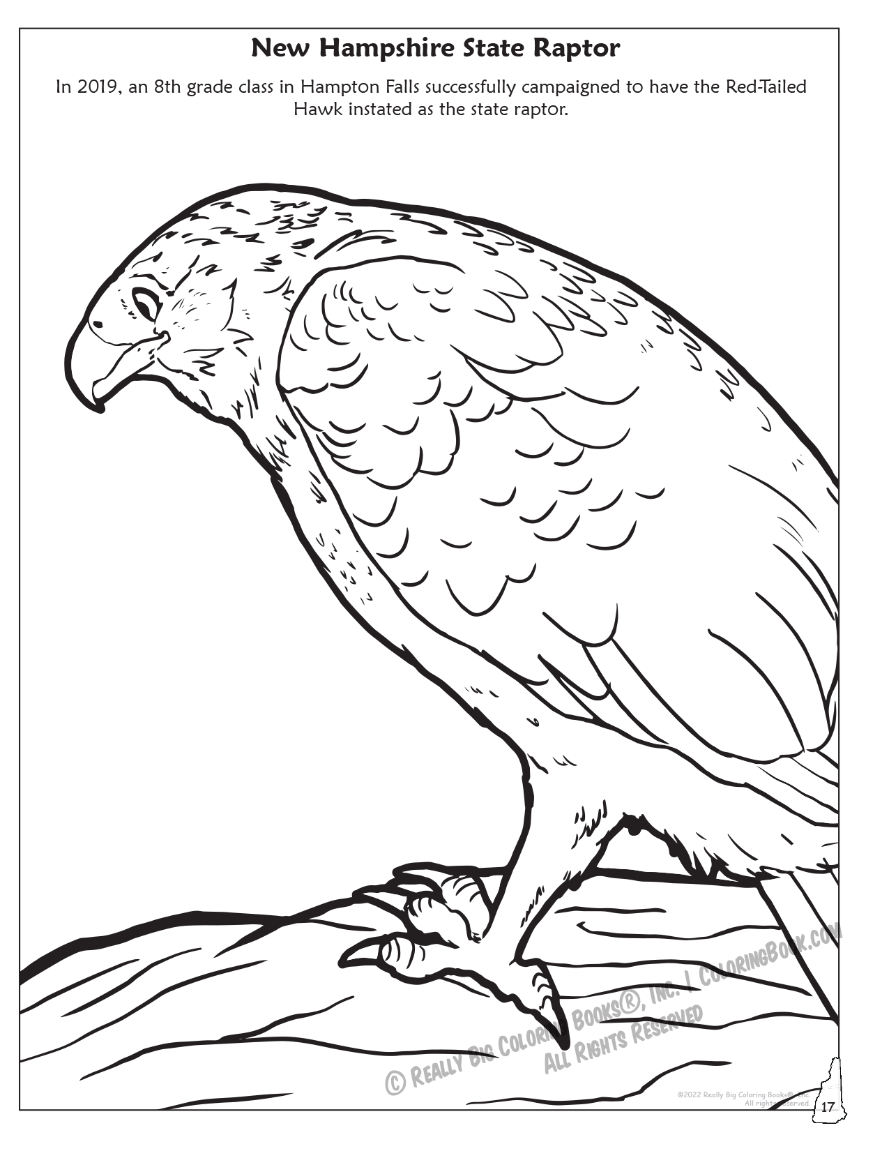 New Hampshire State Coloring Book 8.5 x 11
