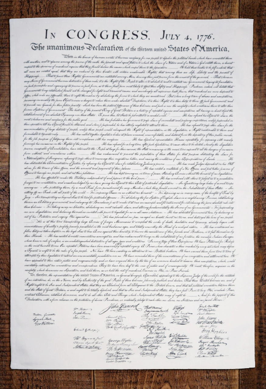 US Declaration of Independence Tea Towel