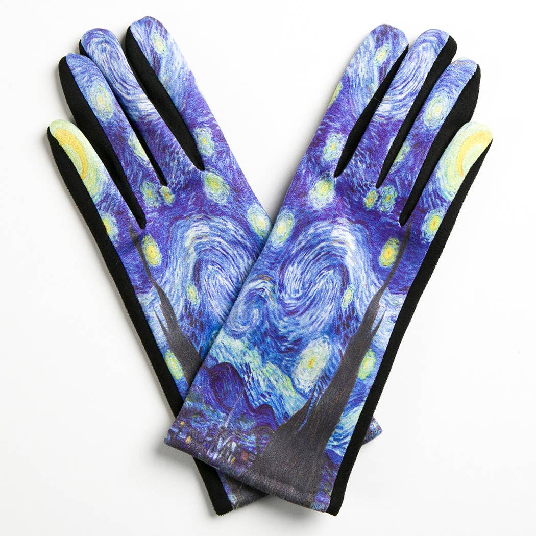 Women's Art Print Design Touch Gloves