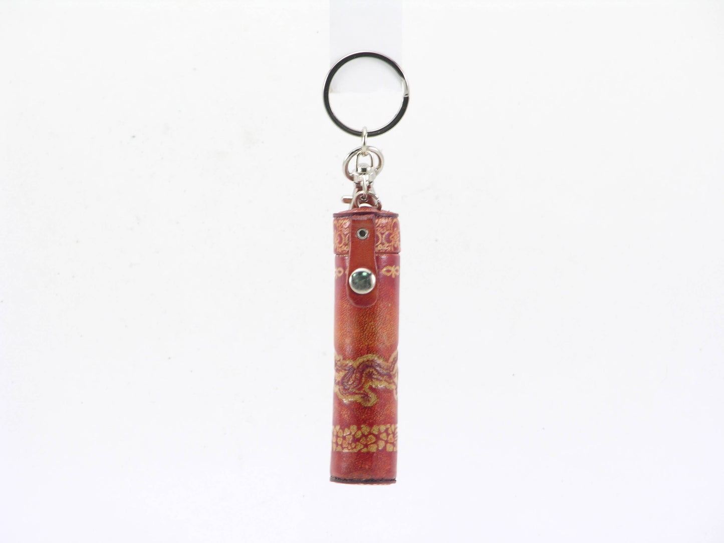 Handmade Leather Dragon Toothpick Holder Keychain C311-1