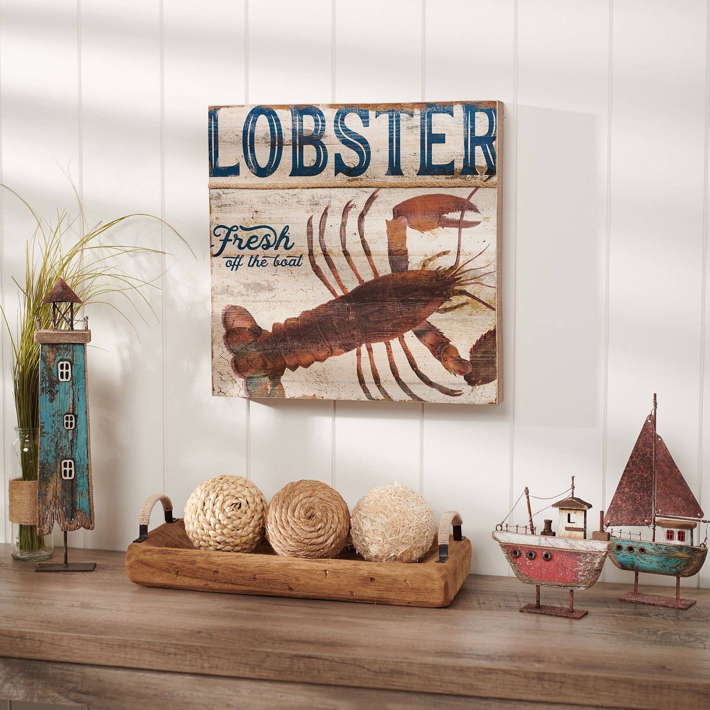 Lobster Fresh Off The Boat Box Sign