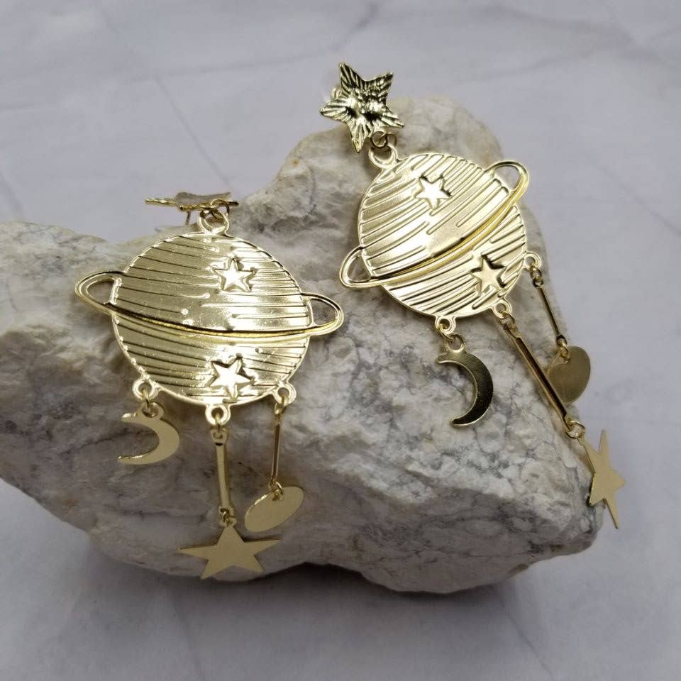 Star Moon Celestial Planet Earrings
