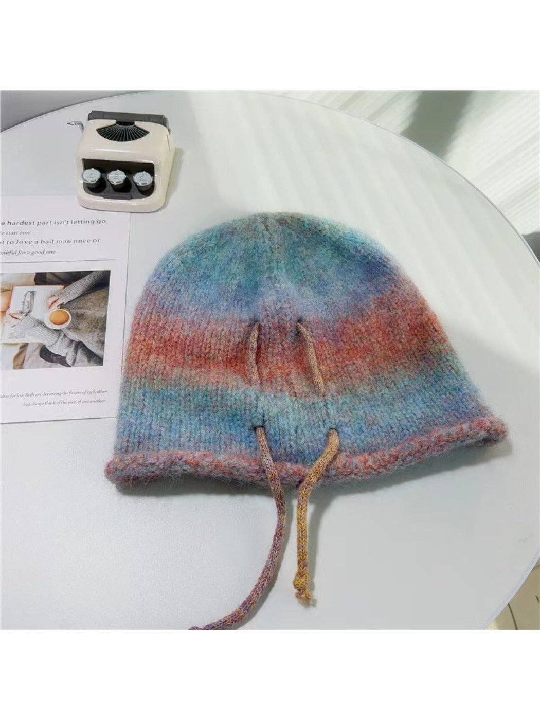 Gradient Color Adjustable Slouch Knitted Beanie