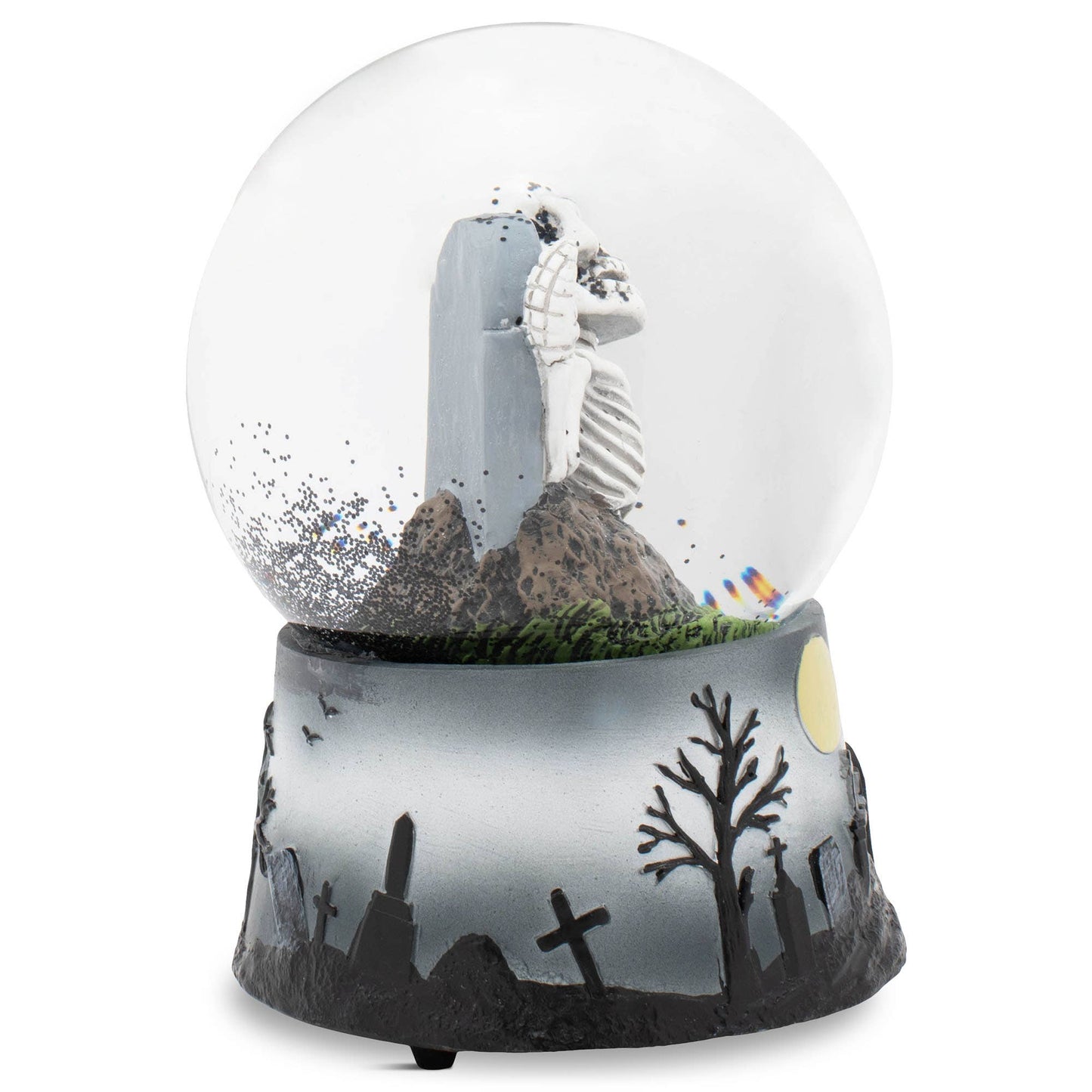 Graveyard Skeleton Musical Snow Globe