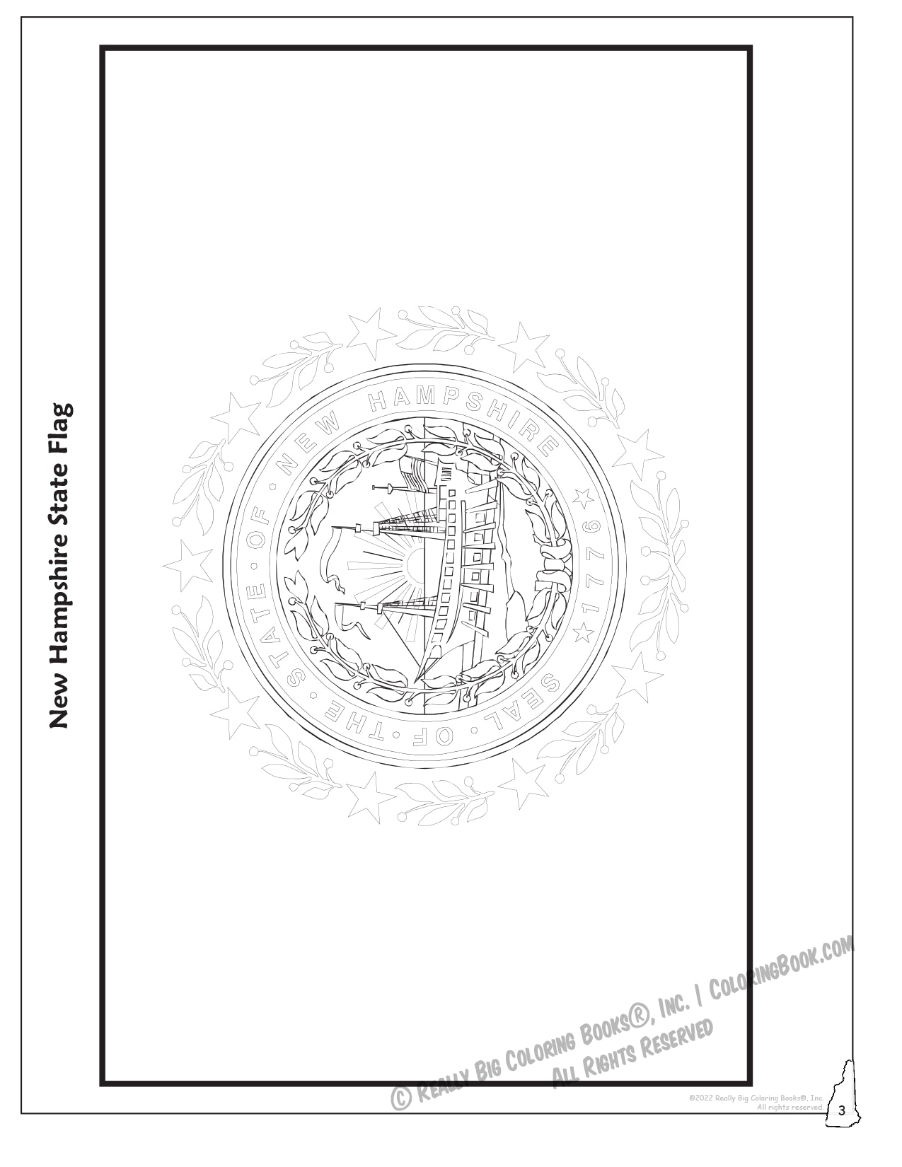 New Hampshire State Coloring Book 8.5 x 11
