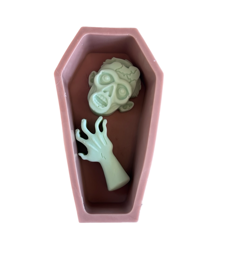 Coffin and Zombie Head Soaps