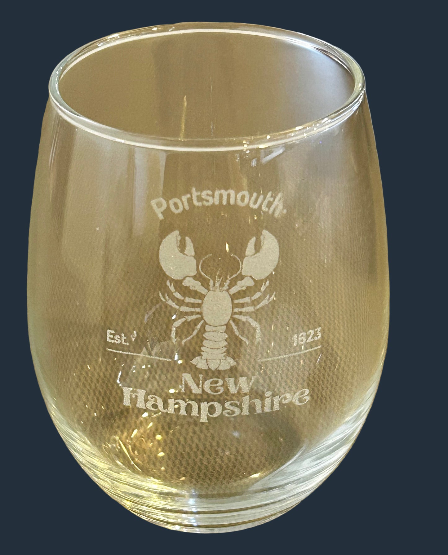 Portsmouth Engraved Stemless Wine Glasses 15 oz.