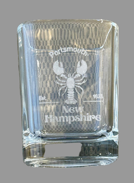 Portsmouth lobster Engraved Square Shot Glass 2,25oz.