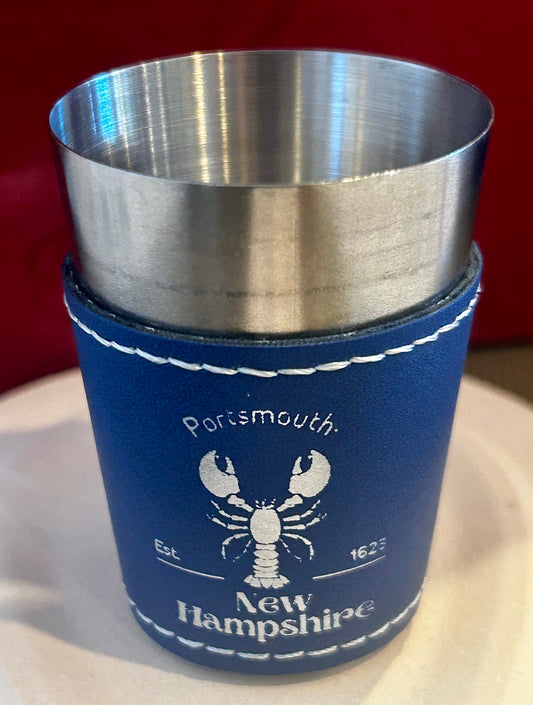 Portsmouth 2oz. Engraved Leatherette Shot Glass