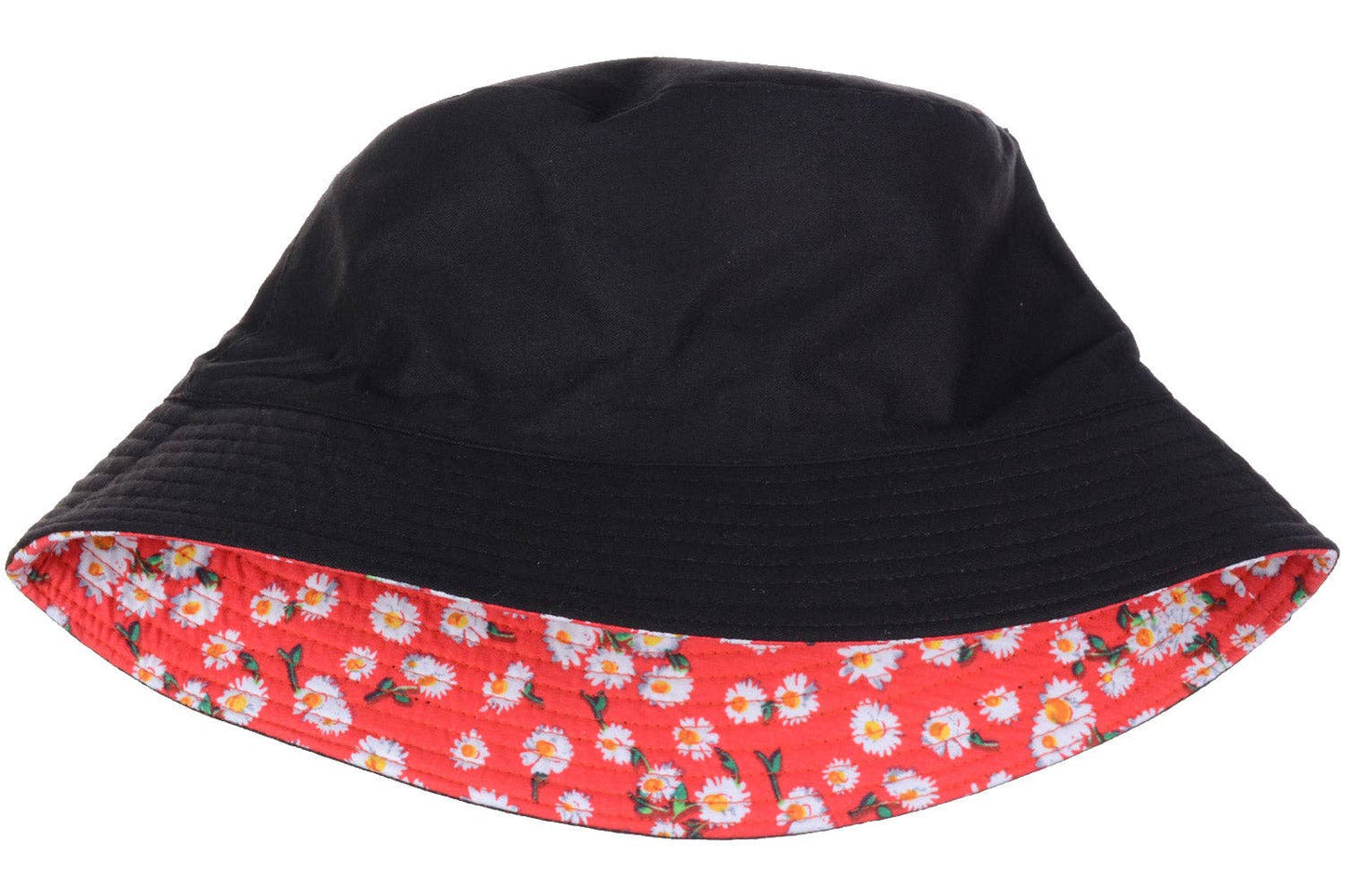 Red floral bucket hat