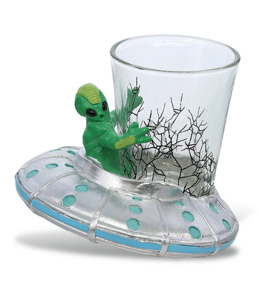 Alien crash shot glass
