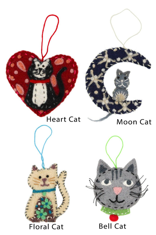 Felt Cat Charm Ornaments