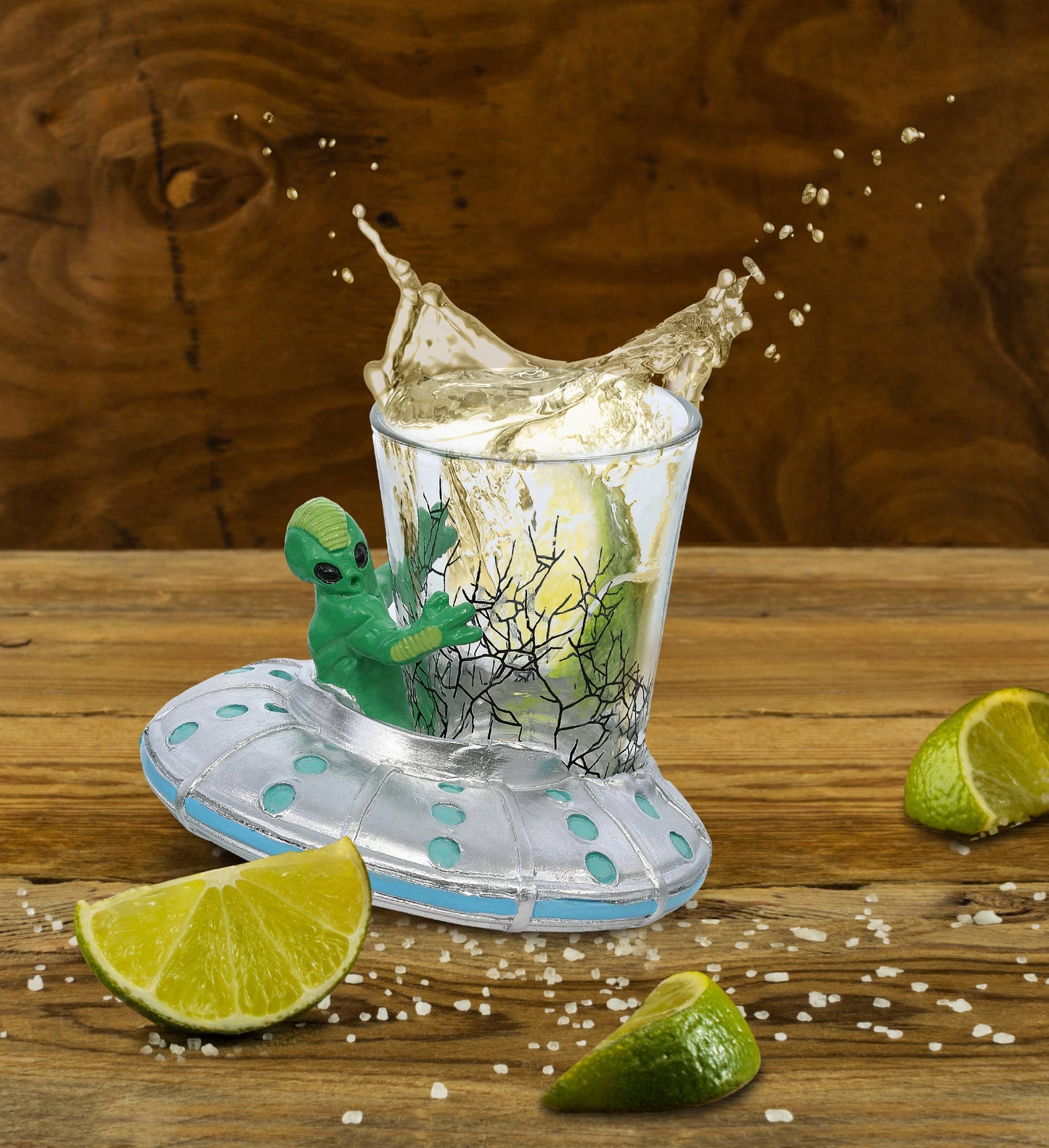 Alien crash shot glass