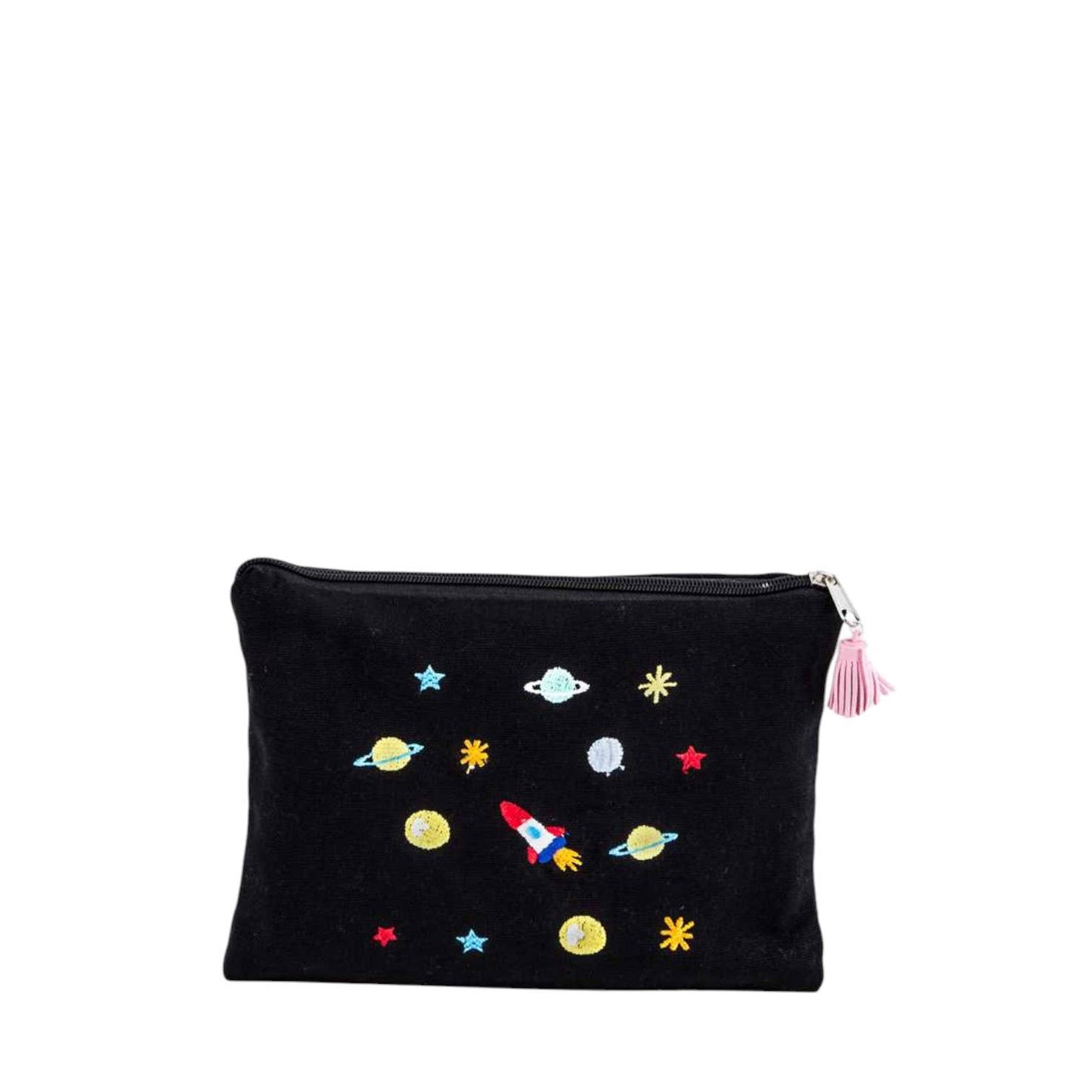 Space Embroidery Canvas Pouch
