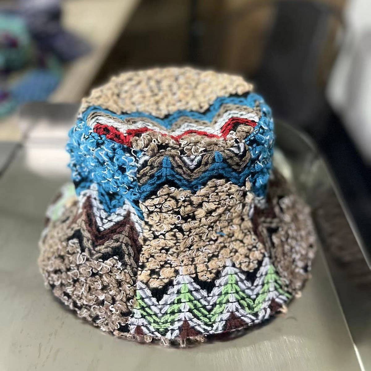 Ethnic retro bucket hat