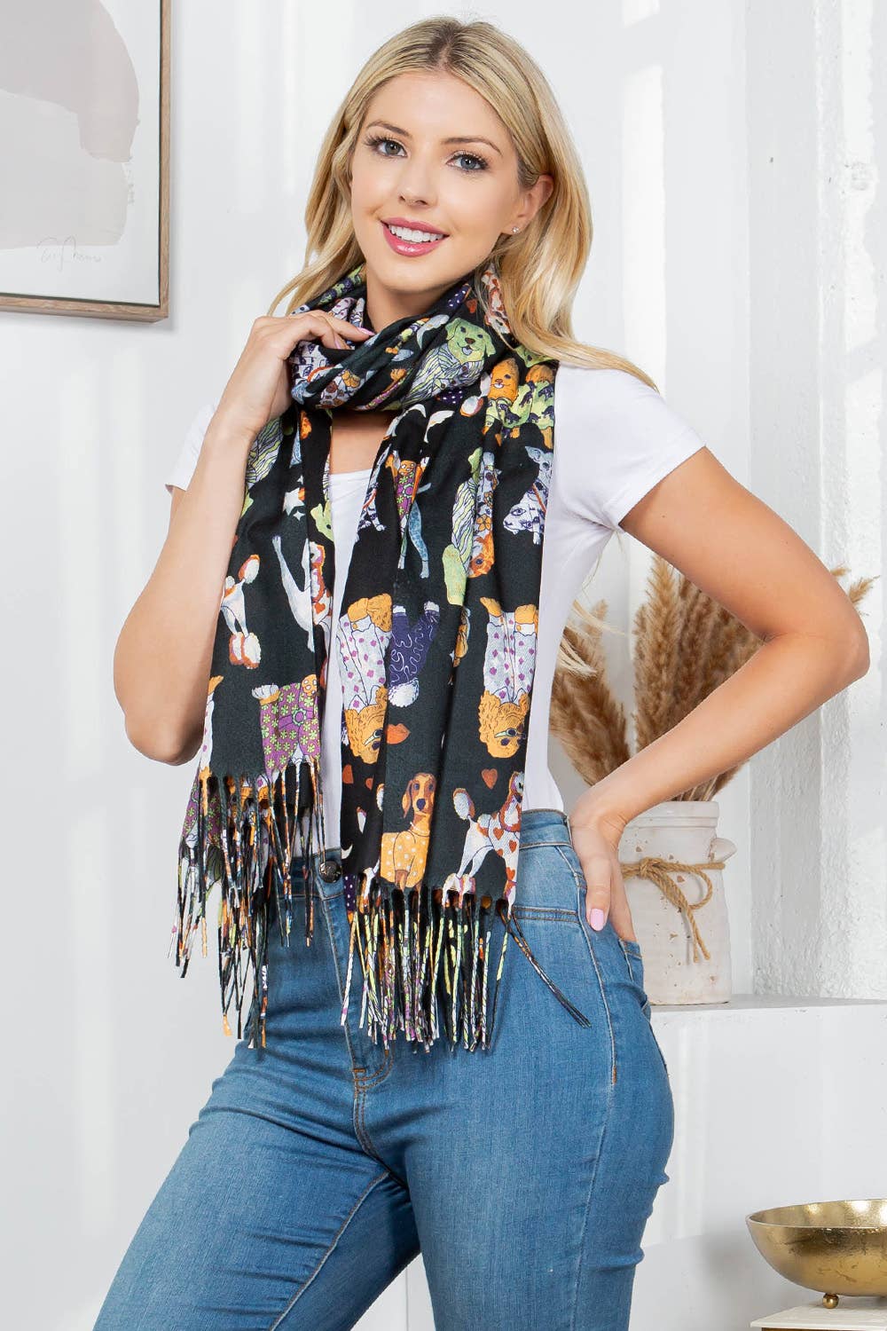 Dog Print Scarf