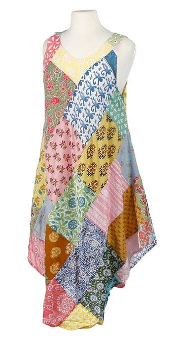 Sleeveless Patchwork Dress, Assorted Designs