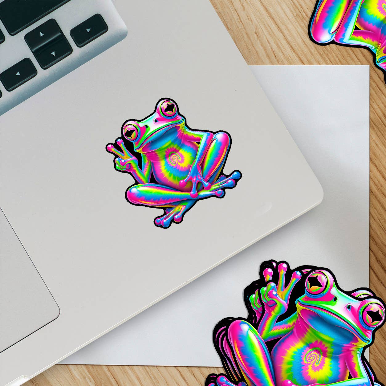 Vibrant Peace Frog Sticker