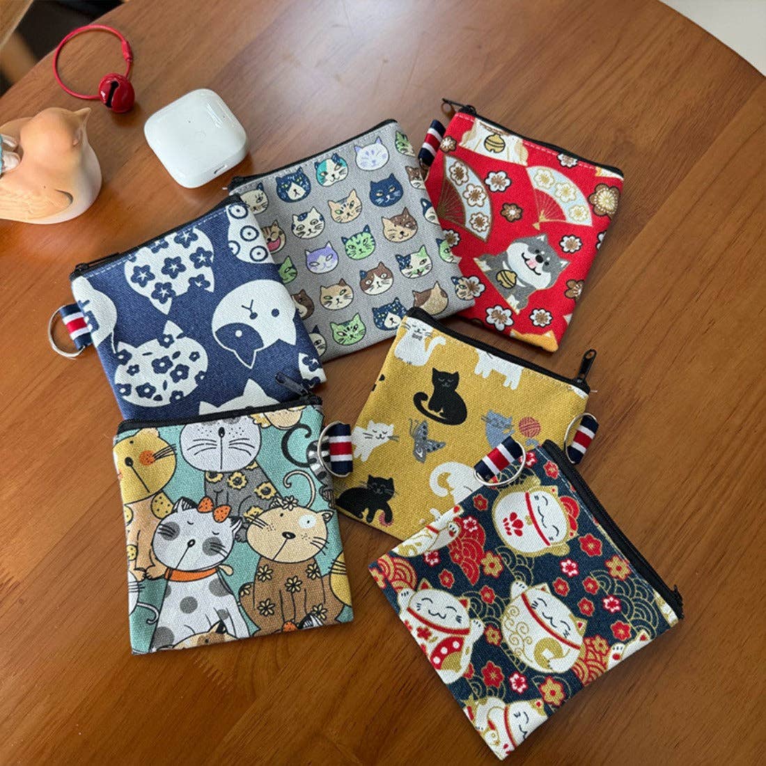 Cosbai - Canvas Cat Pattern Coin Purse