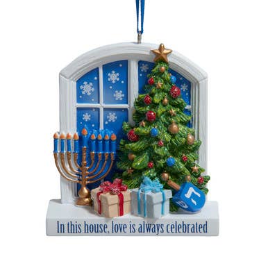 "In This House Love Is Always Celebrated" Hanukkah Ornament