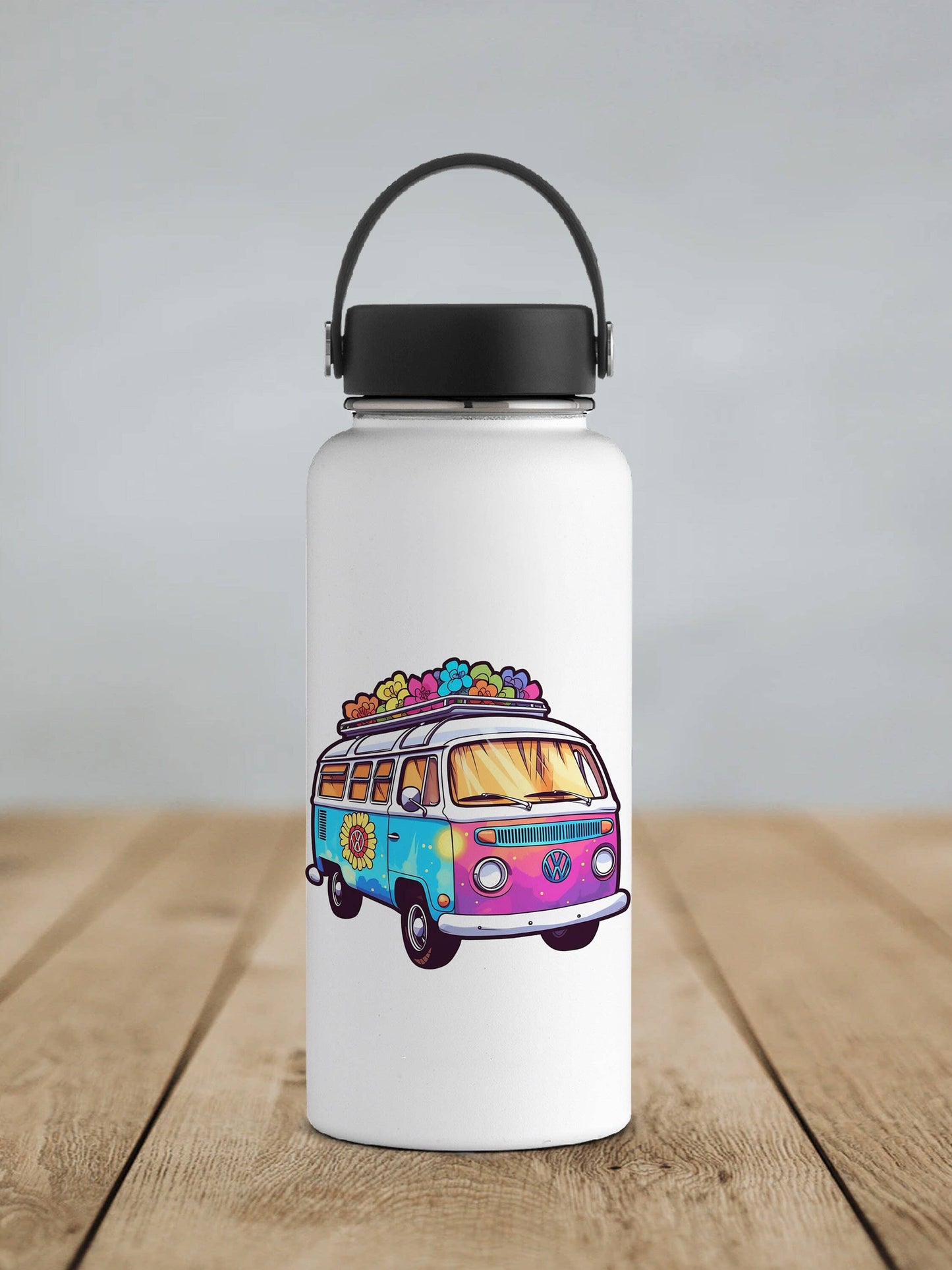Flower Power VW Bus Sticker