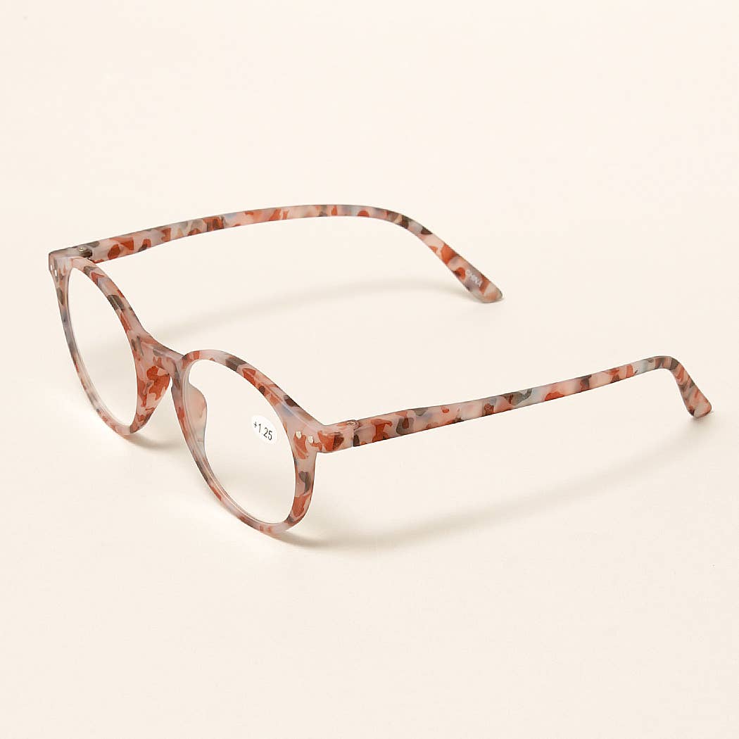 Unisex Camo Pattern Round Reading Glasses