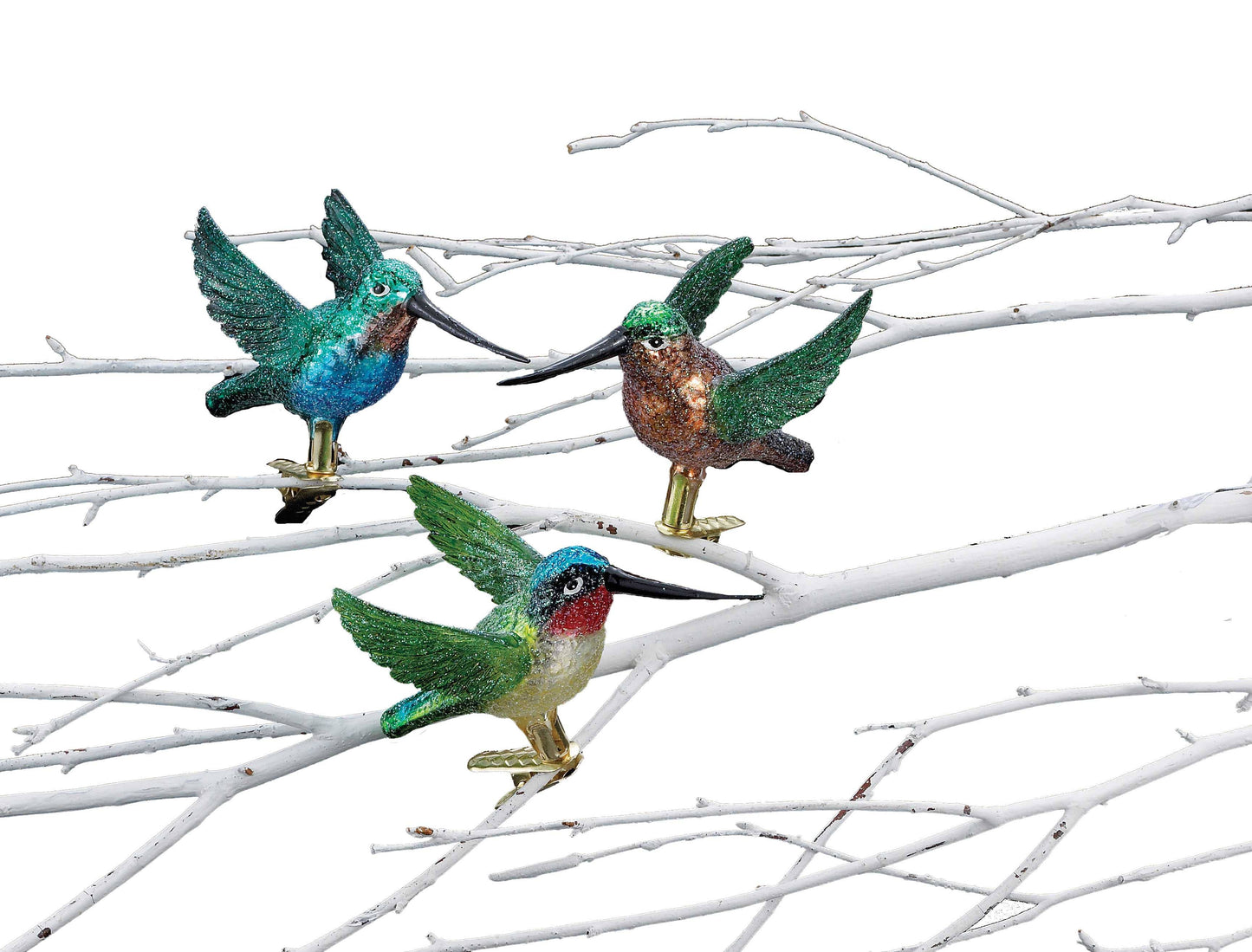 Glass Hummingbird clip on decoration