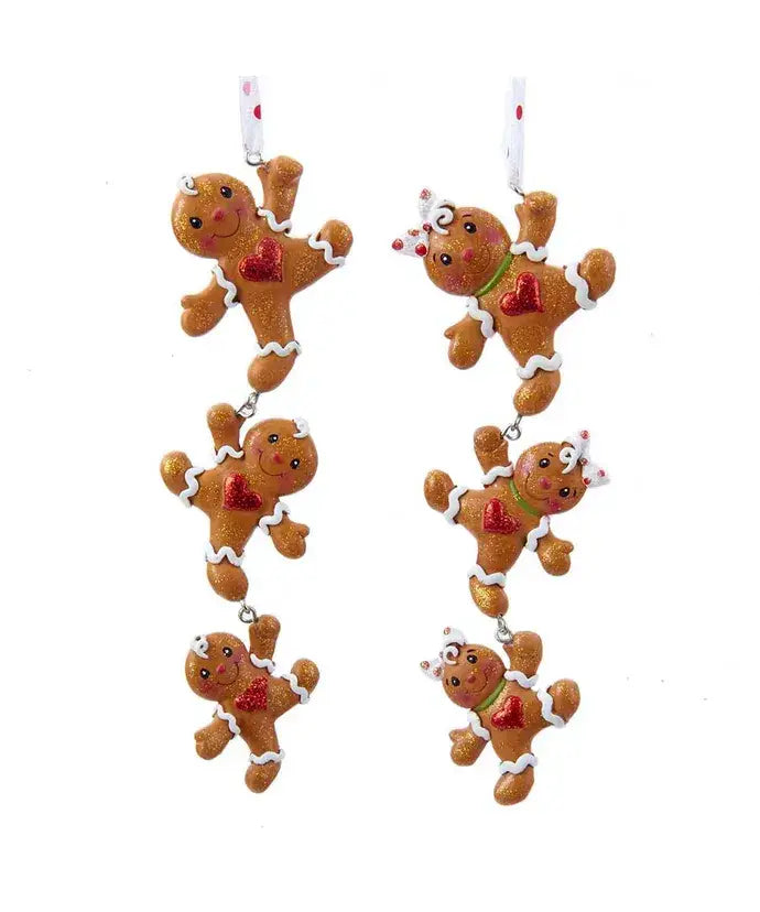 Gingerbread boy and girl set of ornaments